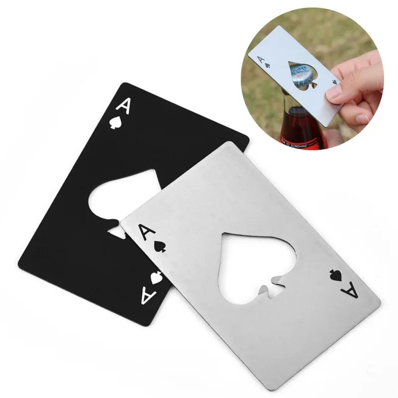 Portable Spades Bottle Opener Poker Shaped Wine Beer Black Peach A Playing Cards A Bottle Opener Hot Stainless Steel Home Tools