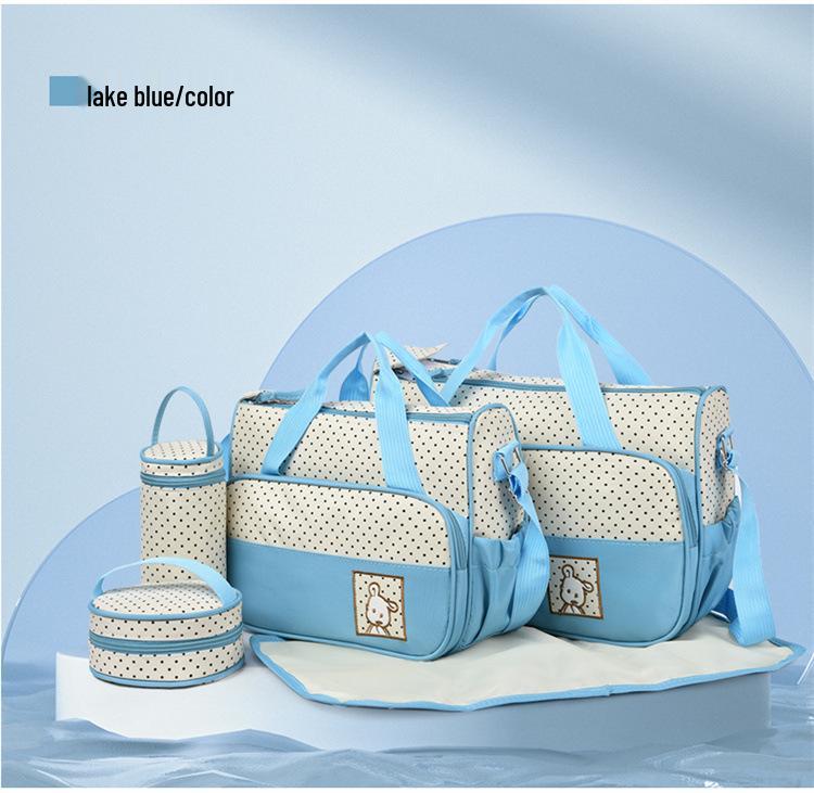Waterproof 5-Piece Mom and Baby Travel Bag Set: Multifunctional, Large Capacity