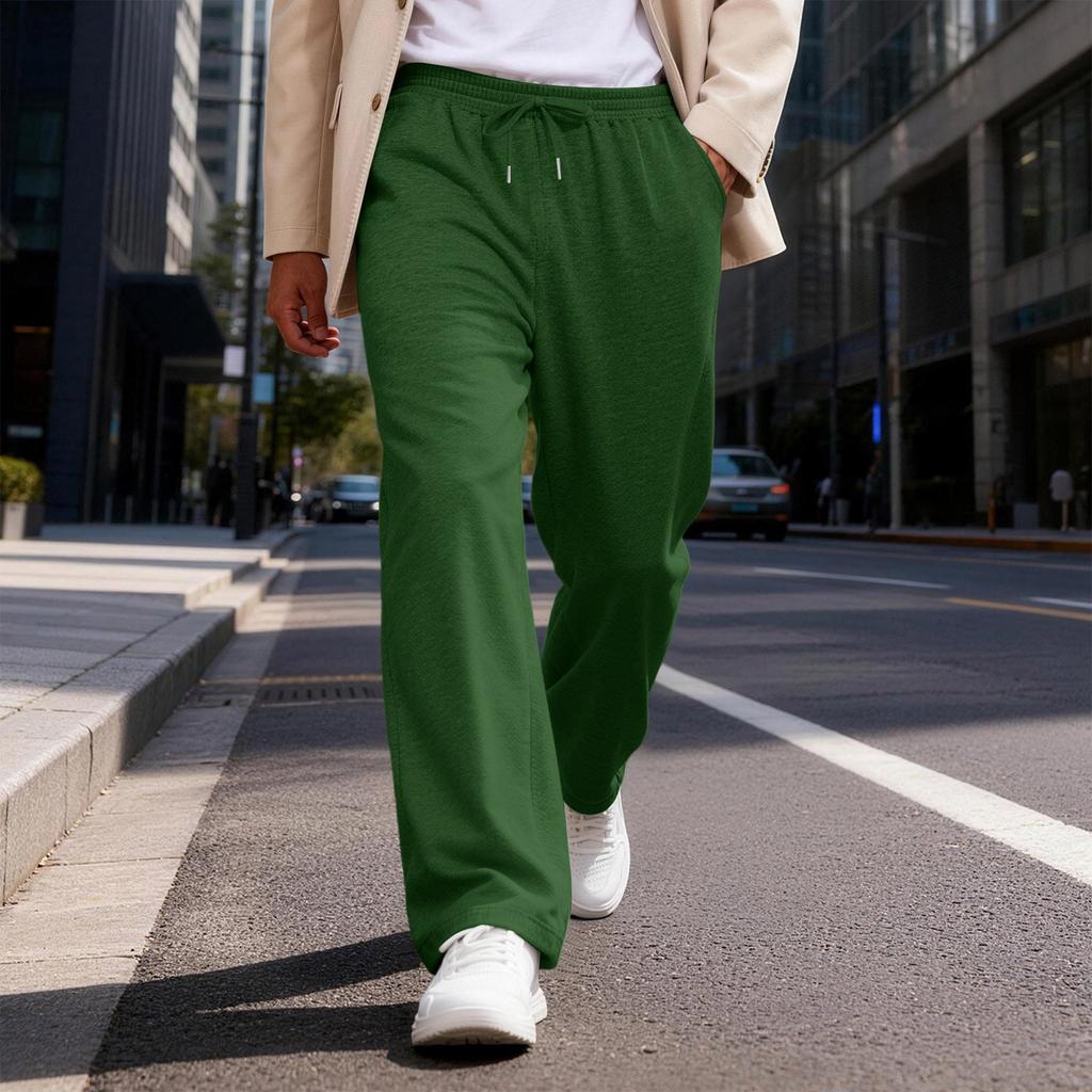 Men's Elastic Waist Drawstring Loose Casual Pants | Comfortable Relaxed-Fit Trousers For Daily & Weekend Wear