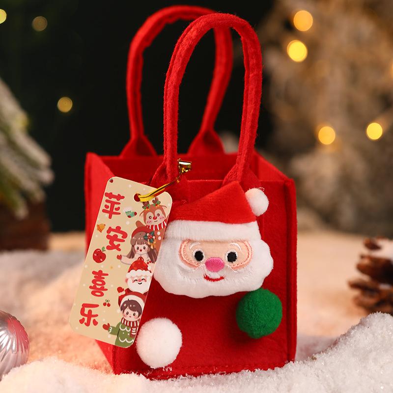 Christmas gift bag, gift apple bag Christmas Eve fruit packaging box felt tote bag decorative small gift box non-woven fabric