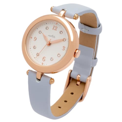 Fieldwork Women's Analog Watch with Leather Strap, Simple Design, Lightweight, Flat Crown, Pimar Blue, JN036-4