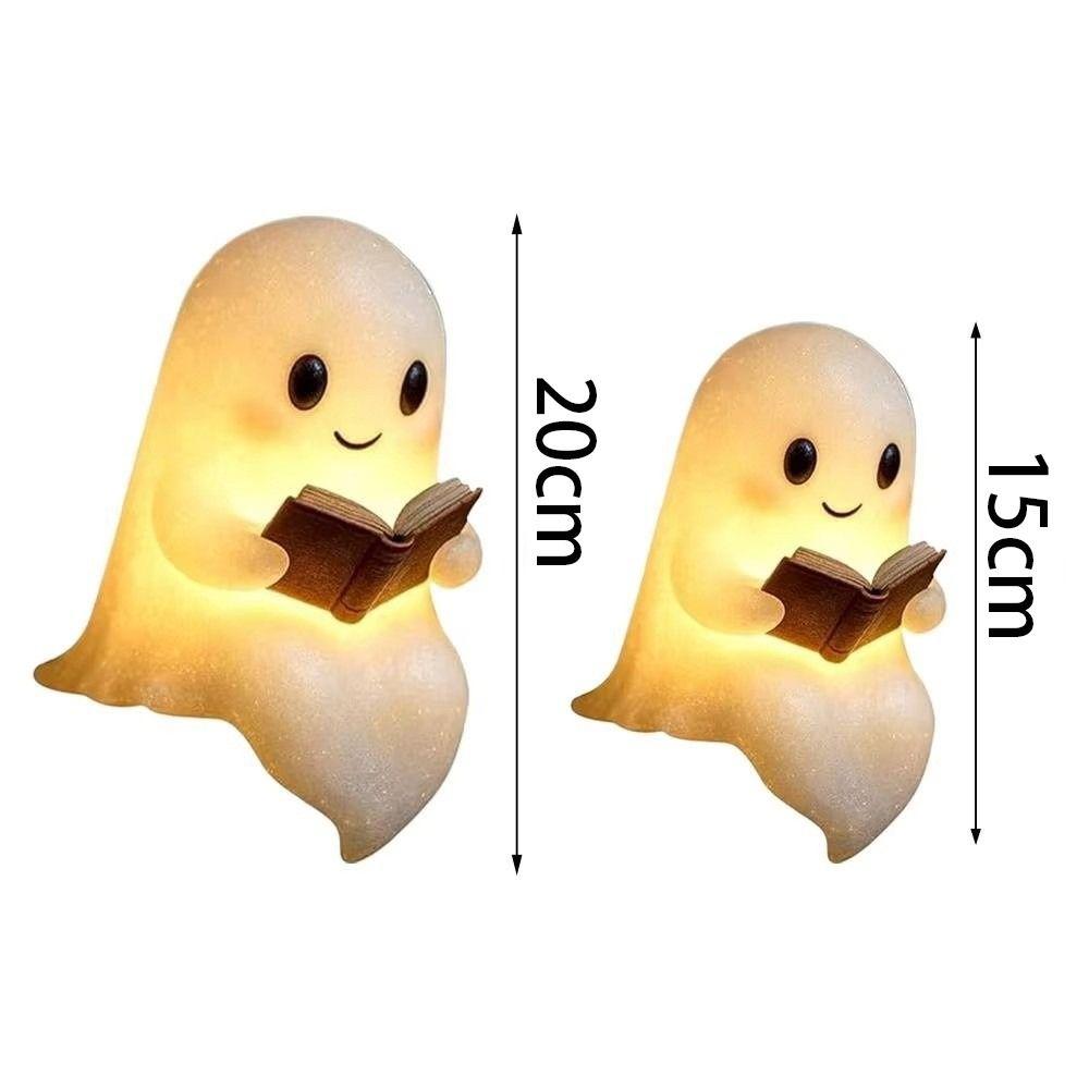 Ghost Statue Halloween Ghost Reading Book Lamp 3D Ghost Reading Night Lights