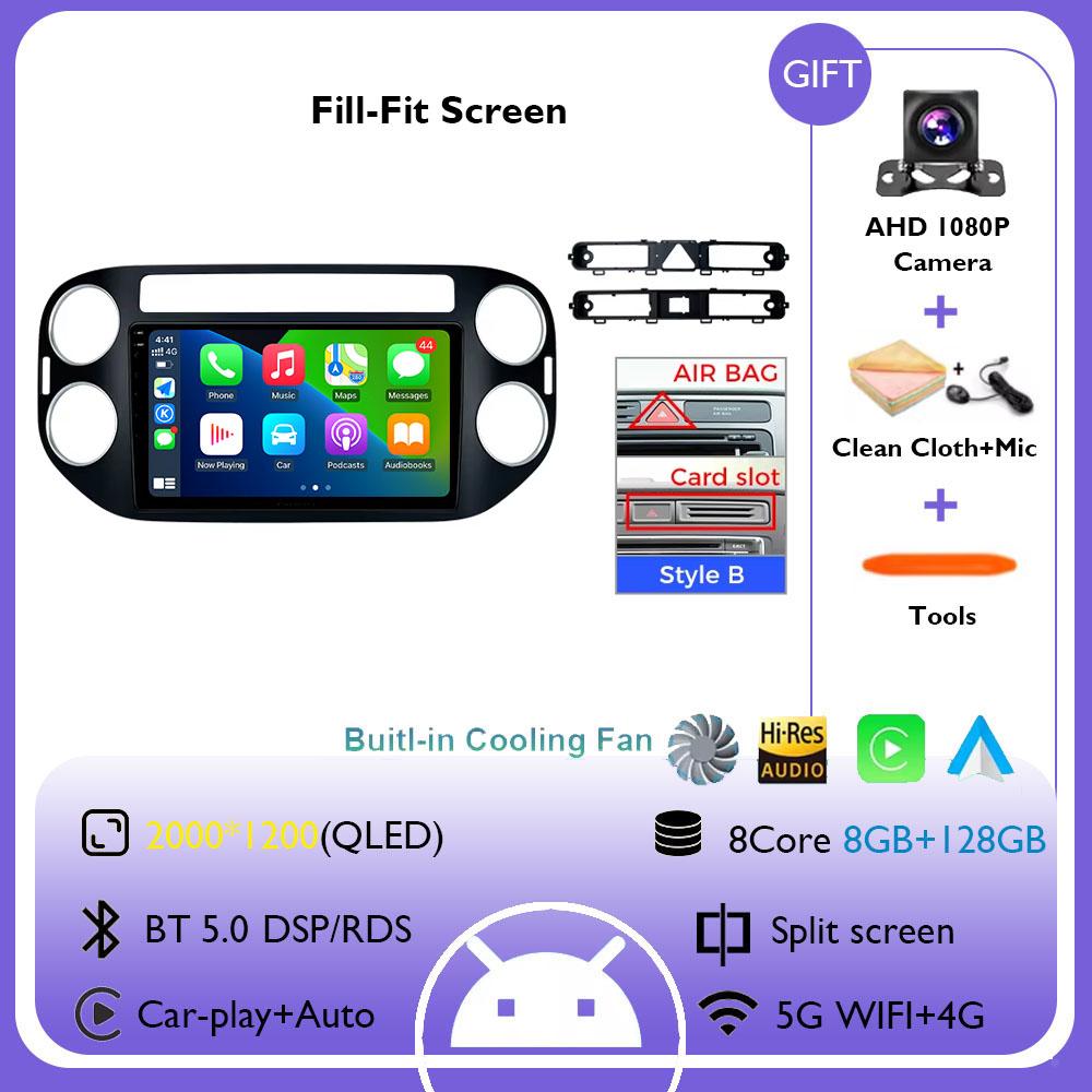 Radio Auto Android 14 Pentru Volkswagen VW Tiguan 2006 2010 2016 Golf Plus Wireless Carplay Auto Stereo Auto Player Multimedia WIFI