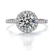 Sweet Round Crystal Female Korean Fashion Claw Mosaic 925 Sterling Silver Jewelry Simulation Crystal Opening Rings  TYB454