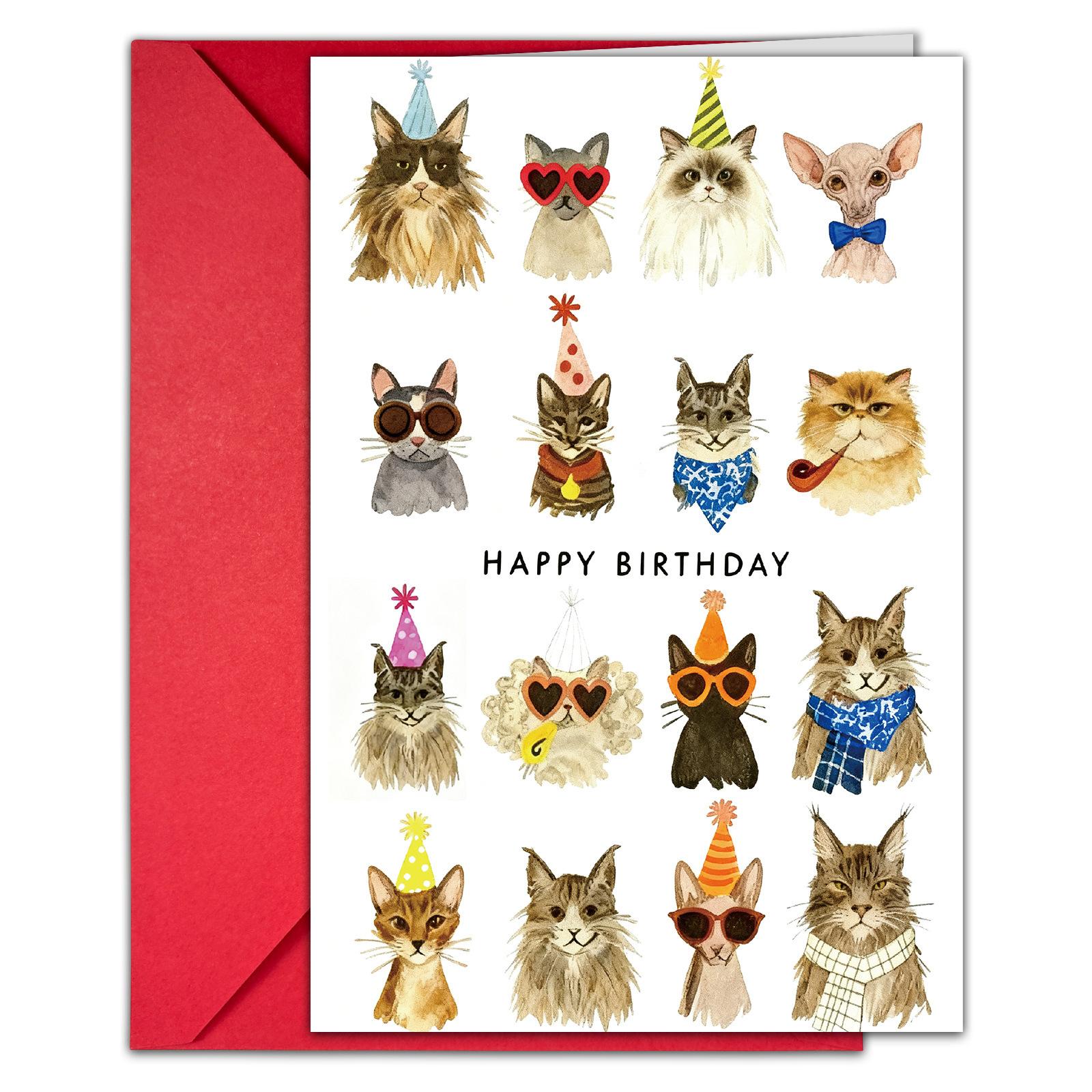 

Birthday Card With Envelope Cute Animal Text Card Fun Message Greeting Card T020401715