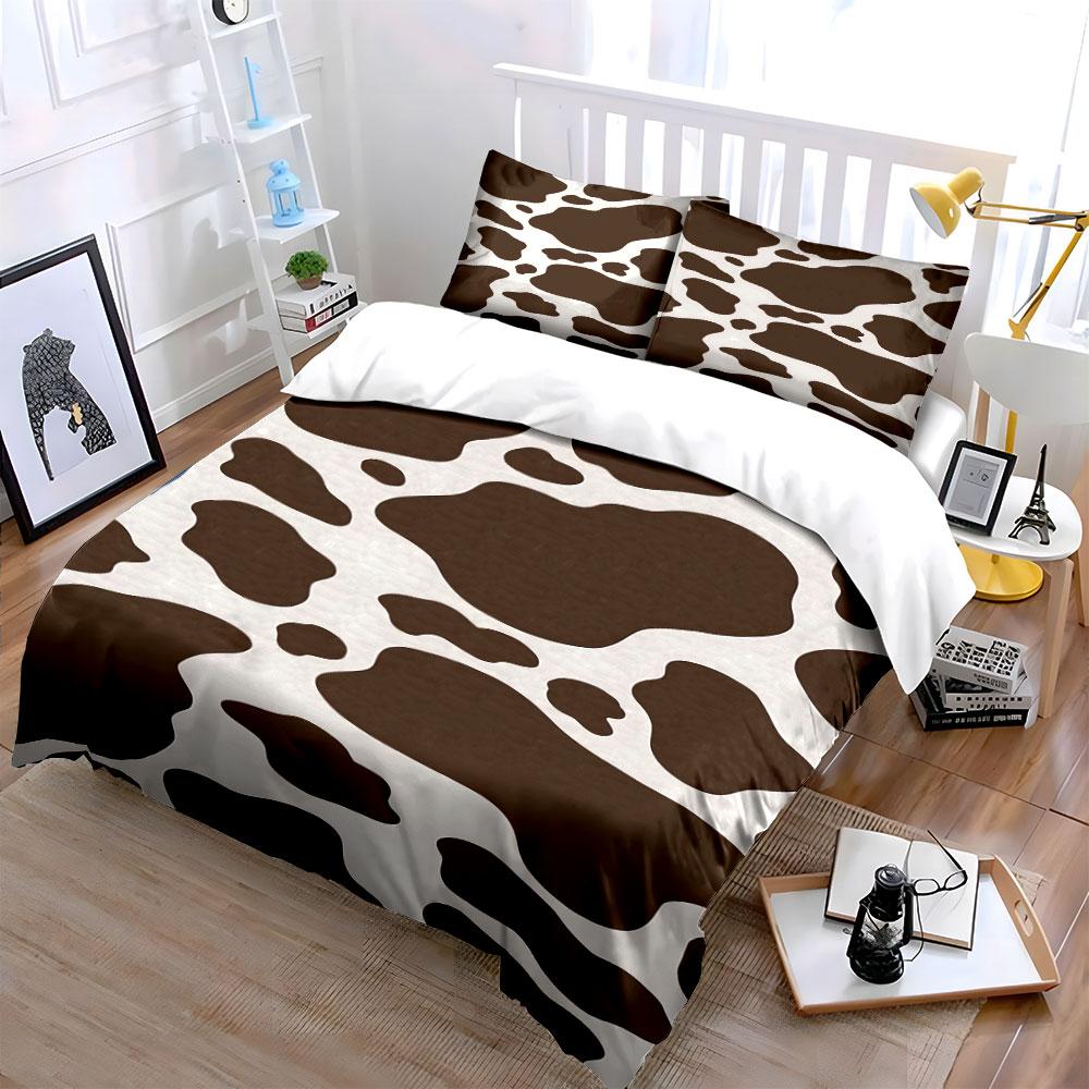 Brown and white cow spots. Bedding sets Duvet cover sets Duvet covers Pillowcases(1*Duvet Cover 2*Pillowcases without duvet insert)