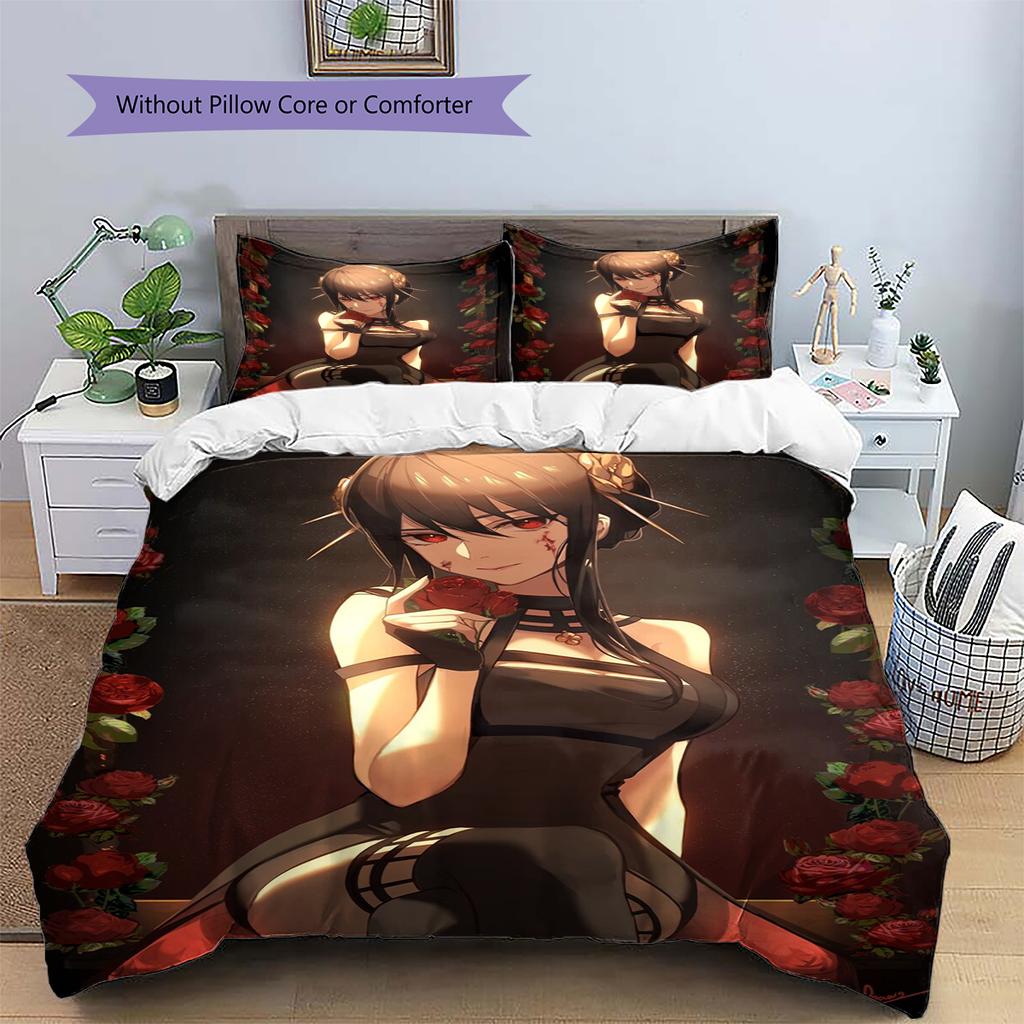 Set Copripiumino Trapuntato con Fantasia Cartone Animato Federa Decorazione per la Casa Regalo di Compleanno (1 * copripiumino + 2 * federa, senza nucleo)