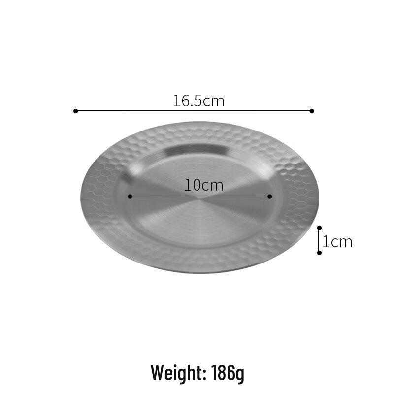 

ZISIZ Round Hammered Stainless Steel Serving Tray