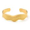 Stainless Steel Wheat Shaped Bracelet Geometric Hollow Open Bangle for Women Anniversary Gift Couples Adjustable Jewelry