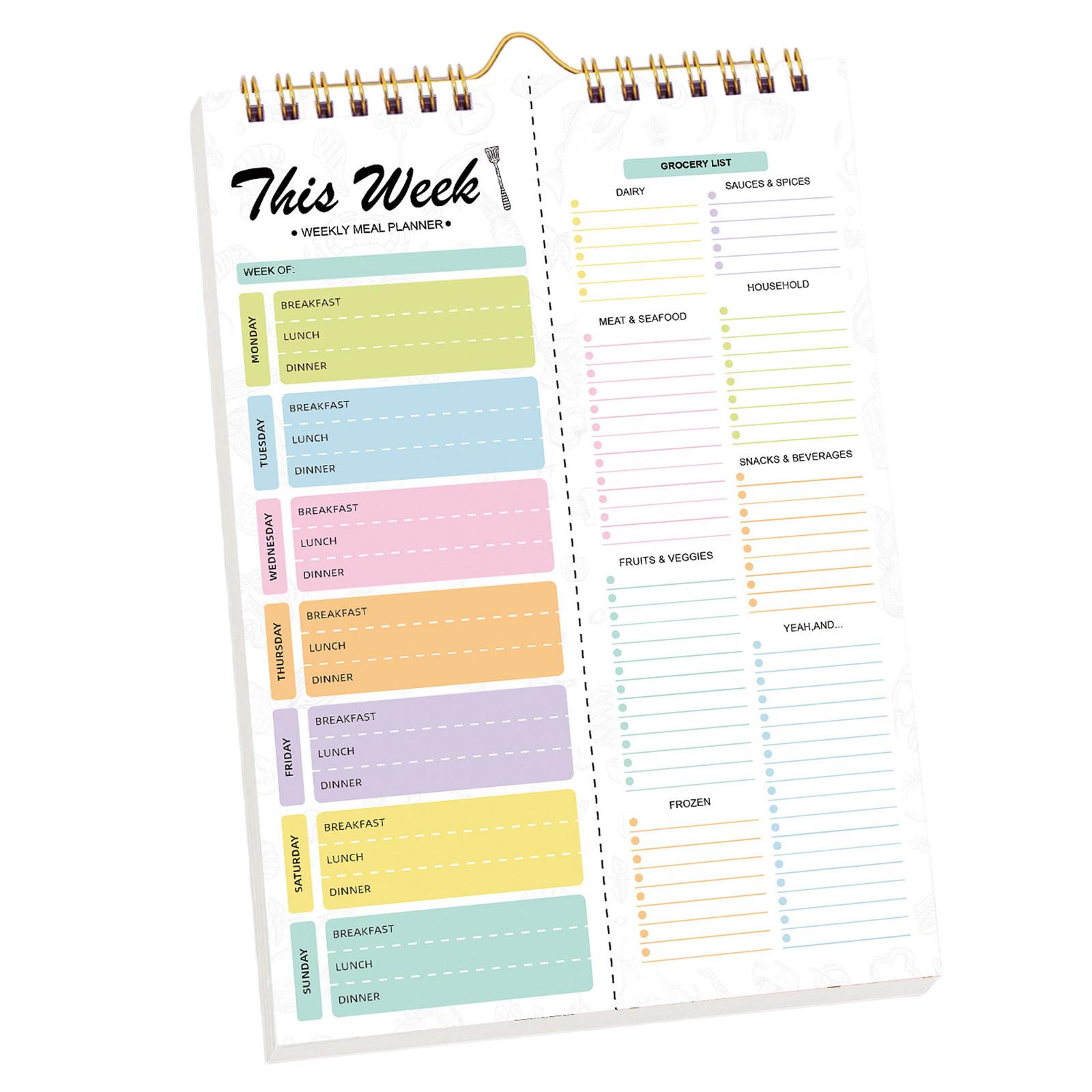 

Self Discipline Recipe Daily And Weekly Planner Menu Organizer Spiral Tear Off Schedule Management Notebook One Size