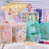 Cute Mini Refrigerator Shape Pen Holder Cartoon Girl Stationery Desktop Organizer Box Capacity Office Storage Free Stickers