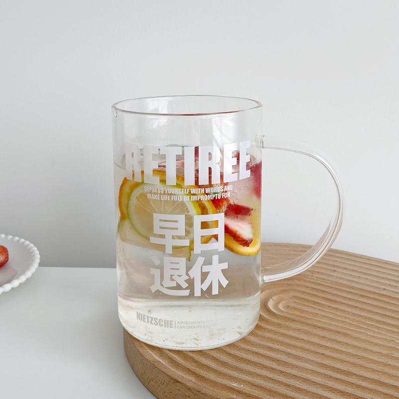 Skleněné šálky 1000 ml s víčkem a slámkou Roztomilé hrnky na kávu Velké sklenice na nápoje Voda Čaj Korejský mléčný džus Pivní šálek