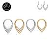 ASTM G23 Titanium Nasal Diaphragm Ring Water Drop Cross Punk Male and Female Nose Rings Perforated Zircon Earrings