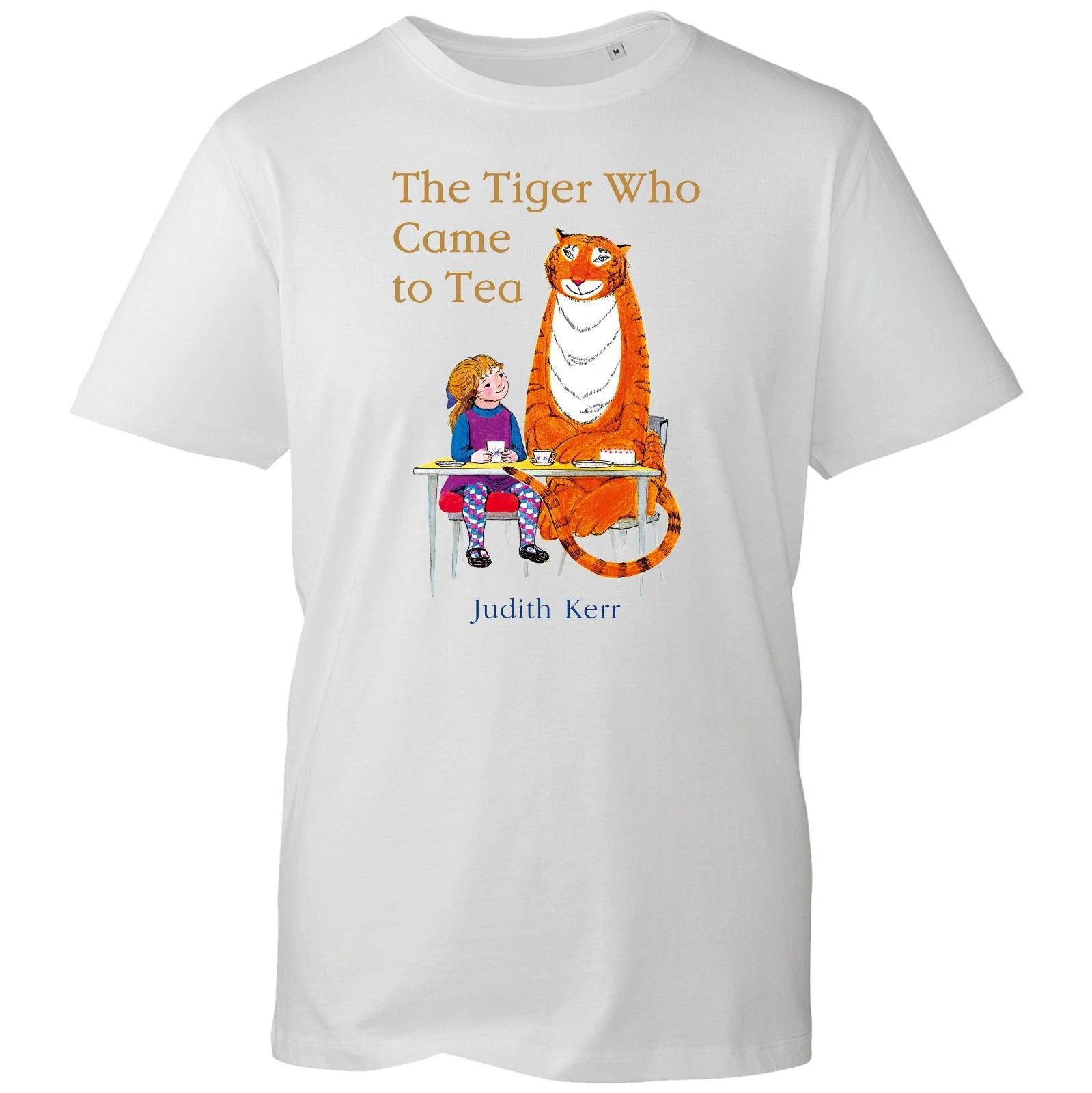 The Tiger Who Came to Tea Cartoon T-Shirt, Funny Graphic World Book Day Gift Tee 2XL