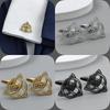 Silver Round Celtic Knot Hollow Gold-plated Cufflinks, French Shirt Cuff Accessories In Black, Matching with Men's Suits