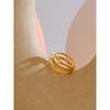 Yhpup Bague Ouverte Creuse en Métal Fleur Coquillage Naturel Acier Inoxydable Plaqué Or 18K Bijoux Sucrés Populaires