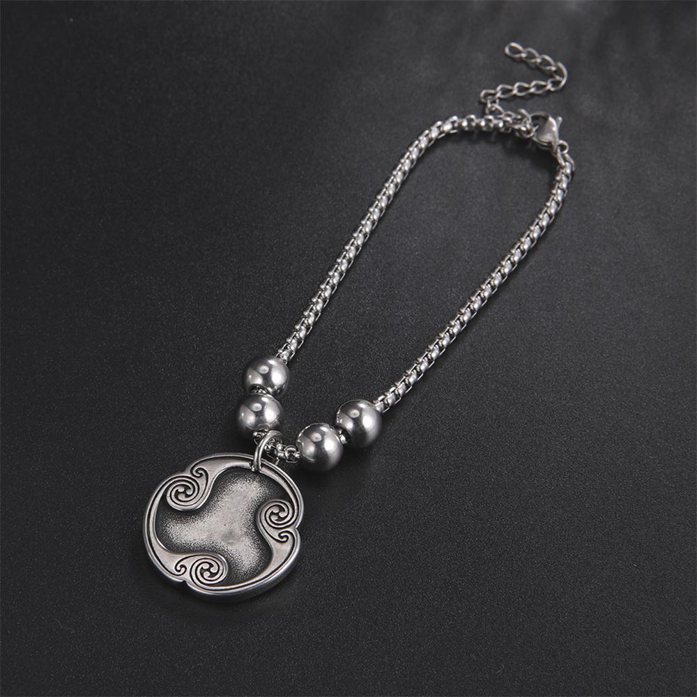 Vintage Norse Runes Bracelet for Men Stainless Steel Box Chain Mysterious Nordic Viking Rune Bangles Amulet Jewelry Gift