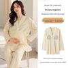 2025 Summer Postpartum Cotton Pajamas with Chest Pads for Breastfeeding - Lightweight for Home, Spring, Summer, Autumn