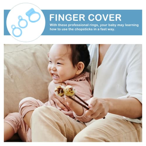 Cabilock 18Pcs Learning Chopsticks with Non-Slip Silicone Rings Training Chopsticks Helper