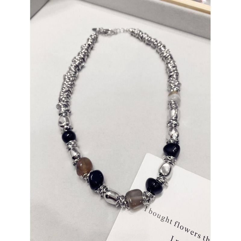 Fashion Silver Fashion Minimalist Clavicle Chain Trendy Women s Beaded Silver