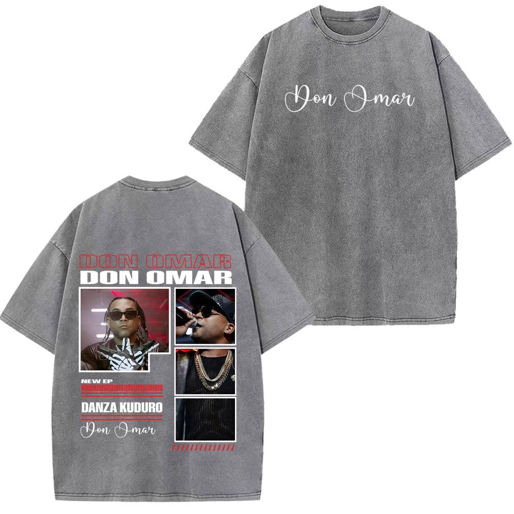 Rapper Don Omar Album Print Tshirts Unisex Women Fashion Tshirts Shortsleeved Loose Casual Cotton Vintage Washed Tshirts Tops