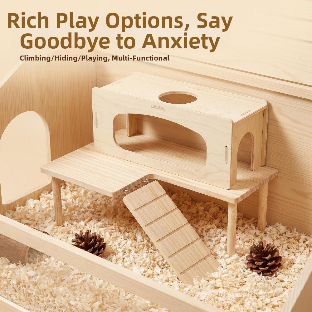 L-shaped Hamster Shelter House Easy To Install Pet Climbing Toy Hamster Playground for Small Pets