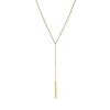European-American 18K Gold Plated Y-Shaped Vertical Bar Necklace for Women