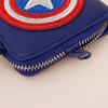 Marvel Captain America Glitzer-Riemen-Geldbörse für Münzen, Transportkarten, Reißverschluss-Typ, 2-fach gefaltete Halb-Geldbörse, Gruppengeschenk