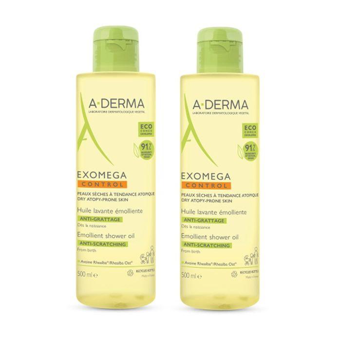 

Масло для душа A-Derma Exomega Control Emollient для сухой кожи, набор из 2 предметов, 500 мл