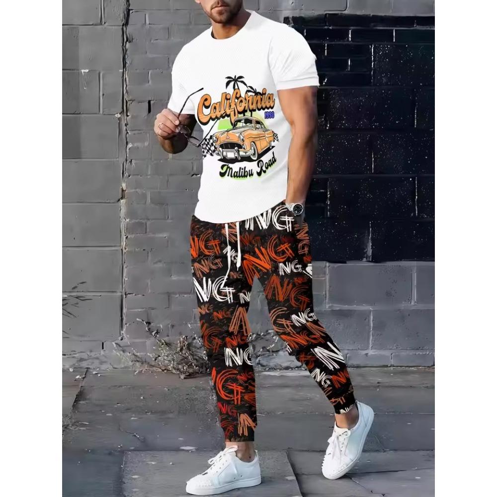 2026 Summer Men's Suit with 3D Printed Pattern Breathable Lightweight Comfortable Leisure Sports Outdoor Men's Clothing
