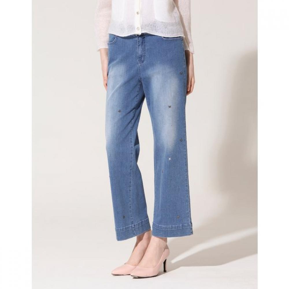 SON JUNG WAN Women Butterfly Hotfix Denim Pants Zjl6262080