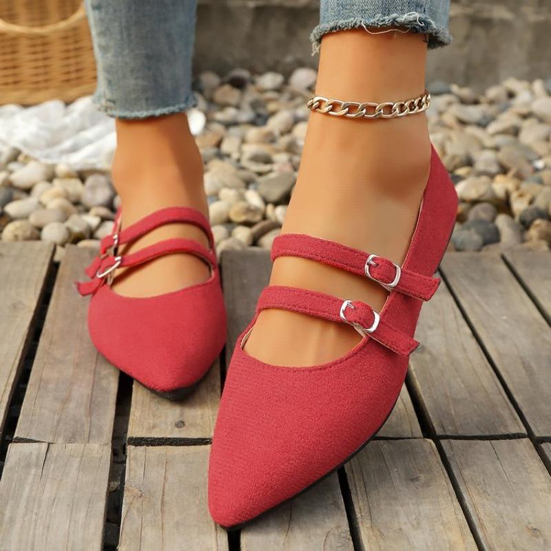 Leopard Print Pointed Toe Shallow Mouth Slip Strap Flats Summer New Suede Soft Sole Anti-slip Wear-resistant Single Shoes