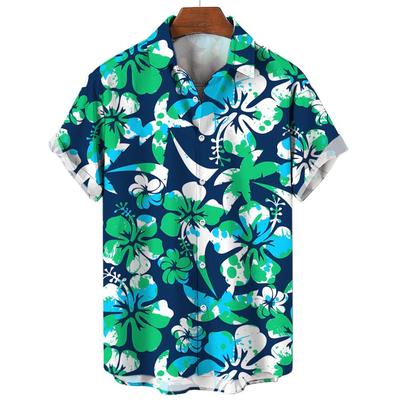 Herenhemd Zomer Nieuw Hawaïaans Shirt Casual Shirt Strandhemd Korte Mouw Bloem Plant Kraag Hawaïaanse Vakantiekleding Kleding