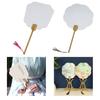 Blank Rice Paper Fan Round Fan Paper Hand Fan Wedding Fan Decorative Painting Fan Blank Fan Kids