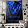 Wandbehang mit individuellem Namen & Text, Monster Energy Dekorationstuch für Schlafzimmer