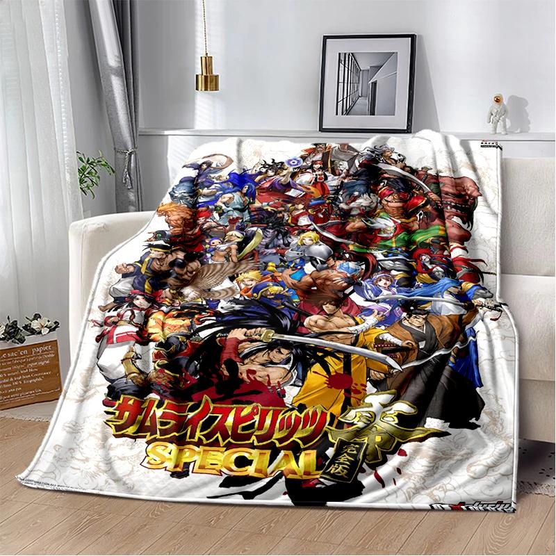 2026 New Style Retro Game Samurai Spirits Shodown Haohmaru Cartoon Blanket,Soft Throw Blanket for Home Bedroom Bed Sofa Kid Gift