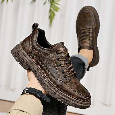 Men's Casual Leather Shoes Spring New Style Heightening Business Formal Shoes Versatile Work Shoes