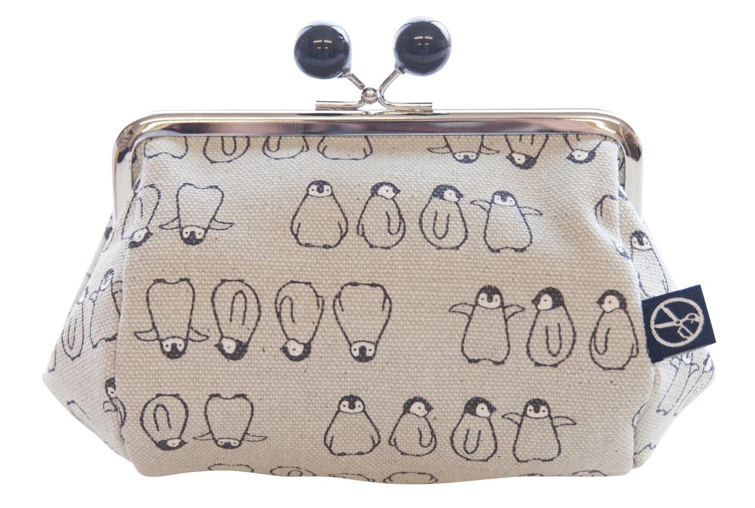

Clasp Straw Pouch Animal Series [Goshiki Hanpu] (with Beads) (Penguin)