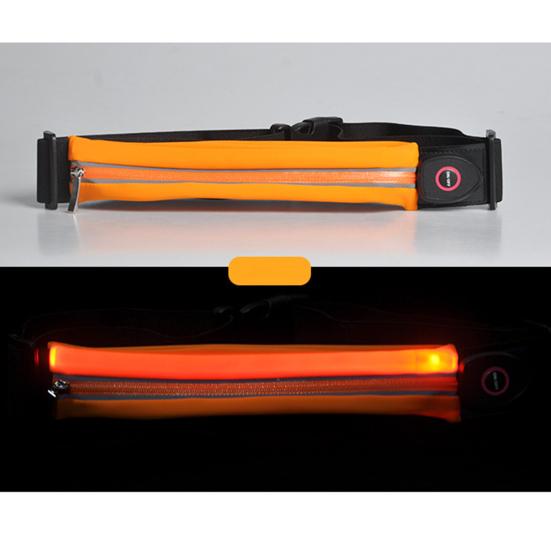 Cintura da Corsa a LED Alta Visibilità 3 Modalità di Illuminazione Multiuso Ricaricabile USB Lampeggiante Sicurezza