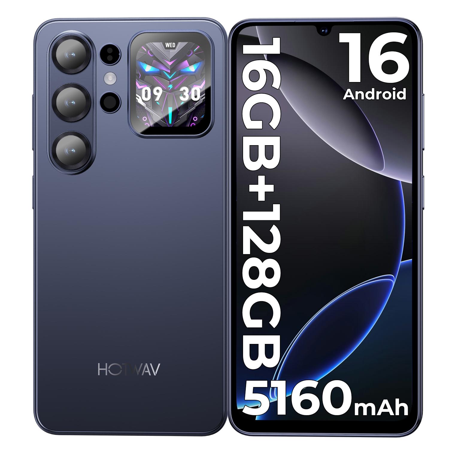 HOTWAV X26 Ultra Android 16 Ultradunne Smartphone 6.75'' 120Hz Groot Scherm Cyber Island 13MP Camera Mobiele Telefoon 6GB RAM 128GB ROM 5160mAh Batterij 18W Snelladen Lichtgewicht Globale 4G WiFi 6 &