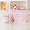 Kirschblüten-Tasse Niedliche Keramik-Wasserbecher mit Deckel Löffel Kreative Tasse Geschenkbox für Mädchen Geburtstagsgeschenk
