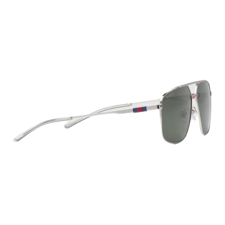 Gucci Full Frame Design Metal Aviator Sunglasses Men's Silver