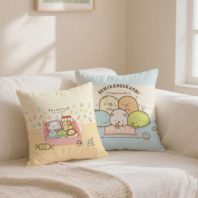 Kawaii Sumikko Gurashi Tea Time Throw Pillow Cover, Cute Cushion Case for Home Decor