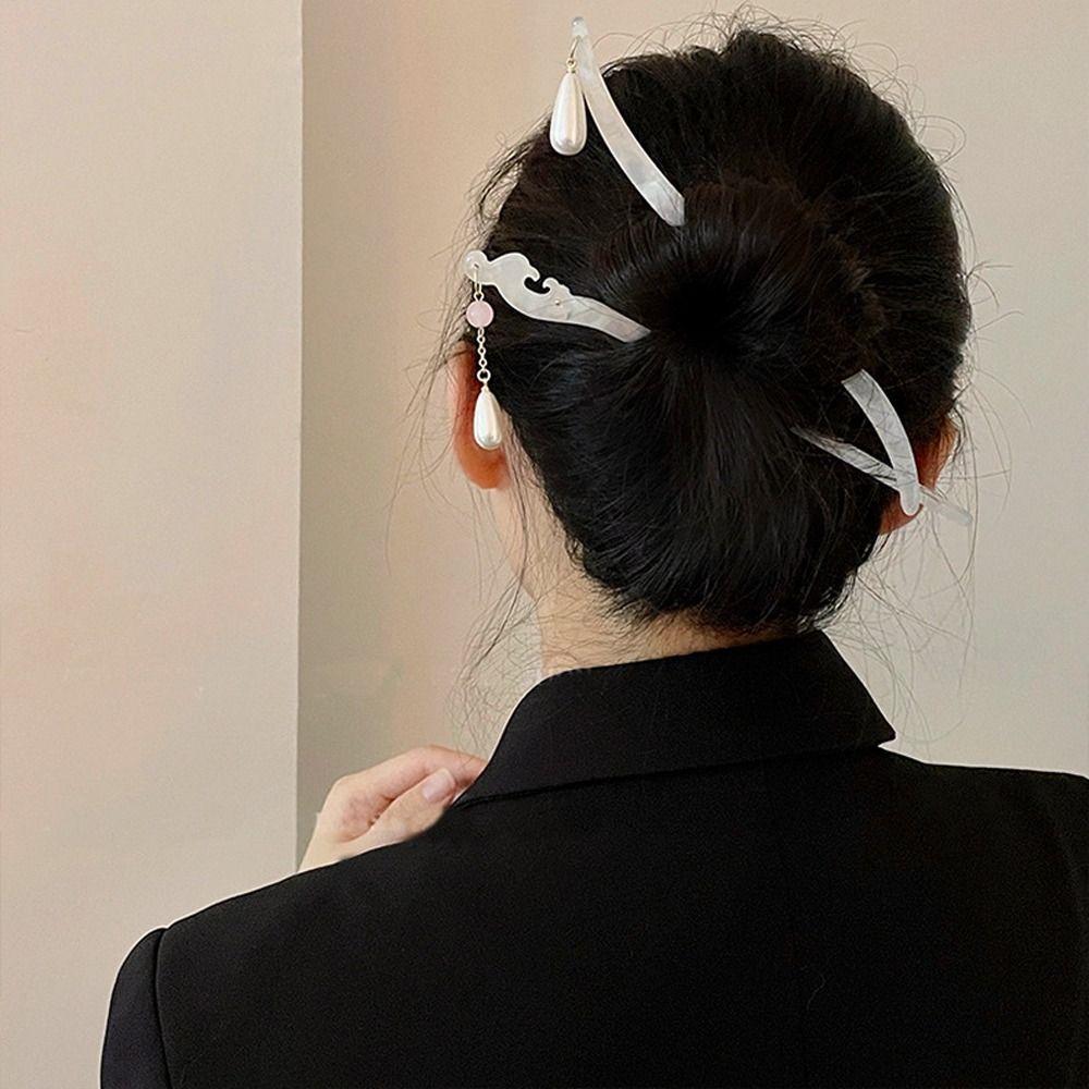 Beaded Tassel For Girls Braided Hairpins Hanfu Hairpins Women Hair Sticks Flower Chinese Hair Fork