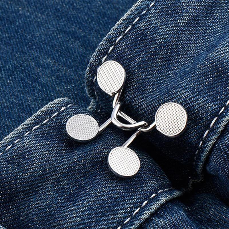 1 Set Nail-free Metal Jeans Button Snaps Detachable Pants Clips Buttons Pins DIY Waist Tightener Clothing Buckles Sewing Tools