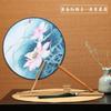 Double-Sided Red Beech round Women Classical Court Circular Fan