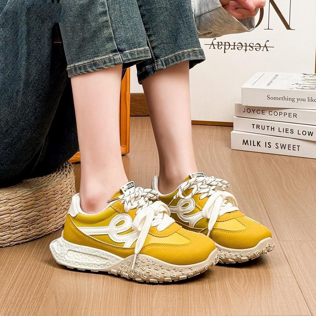 Stepping On Shit Forrest Gump Shoes Women's 2025 Spring Versatile Retro Sports Versatile Casual Height-increasing Platform Shoes Women