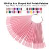 100Pcs   Bag Fan False Nail Tip Stick Palette Manicure Polish Gel Display Practice Tools(Pink)