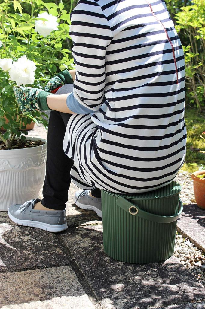 Yawata Kasei Kerti Szerszámos Vödör GARDEN TOOL 234708 Fedéllel, Zöld, 20L, kertek, VÖDÖR,