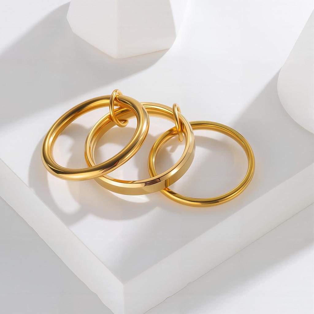 European-American Titanium Steel Stackable Finger Ring - Niche Design